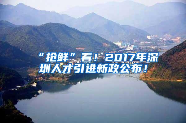 “抢鲜”看！2017年深圳人才引进新政公布！