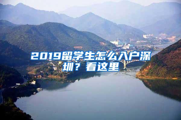 2019留学生怎么入户深圳？看这里