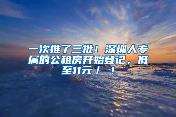 一次推了三批！深圳人专属的公租房开始登记，低至11元／㎡！