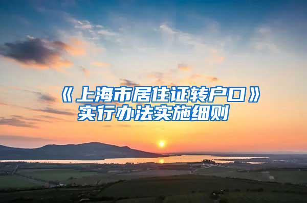 《上海市居住证转户口》实行办法实施细则