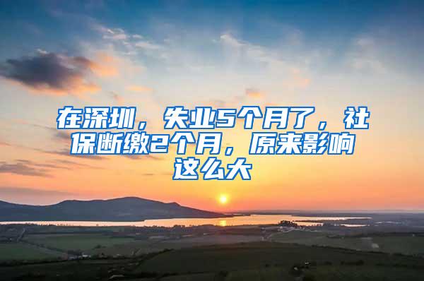 在深圳，失业5个月了，社保断缴2个月，原来影响这么大