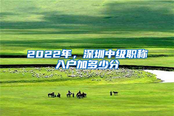 2022年，深圳中级职称入户加多少分