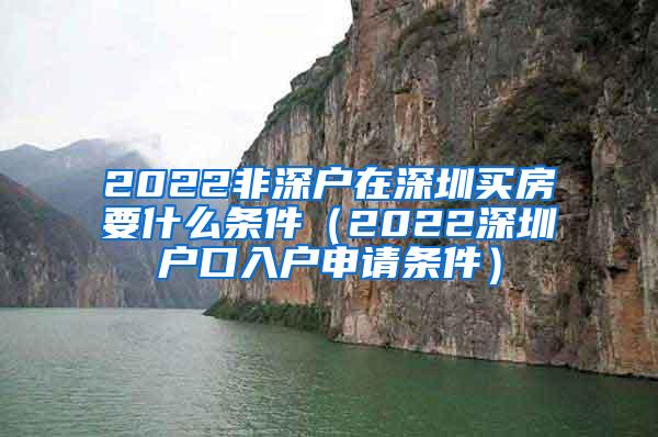 2022非深户在深圳买房要什么条件（2022深圳户口入户申请条件）