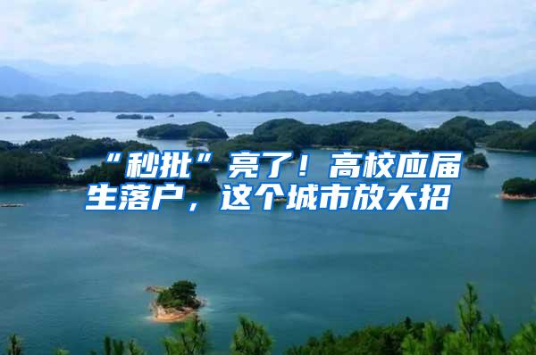 “秒批”亮了！高校应届生落户，这个城市放大招