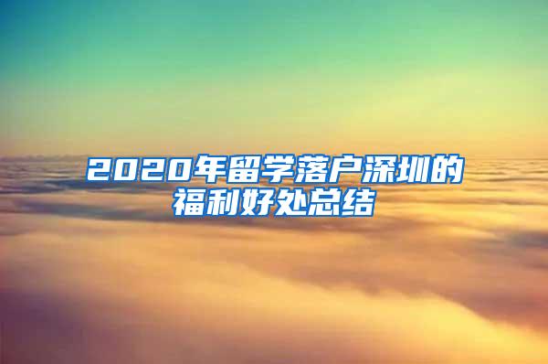 2020年留学落户深圳的福利好处总结