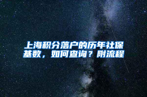 上海积分落户的历年社保基数，如何查询？附流程