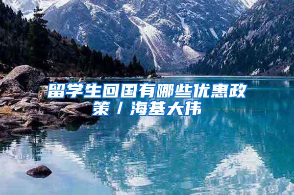 留学生回国有哪些优惠政策／海基大伟