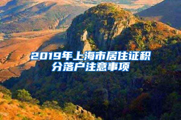 2019年上海市居住证积分落户注意事项