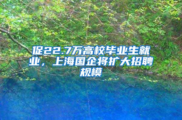 促22.7万高校毕业生就业，上海国企将扩大招聘规模