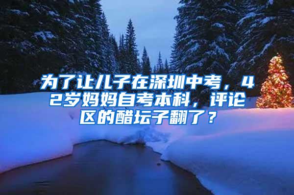 为了让儿子在深圳中考，42岁妈妈自考本科，评论区的醋坛子翻了？