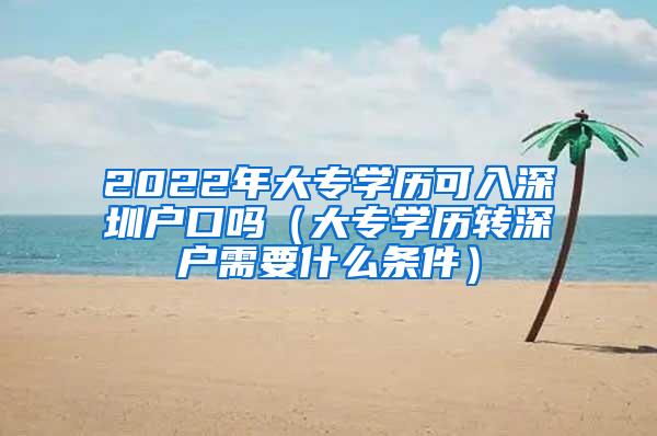 2022年大专学历可入深圳户口吗（大专学历转深户需要什么条件）