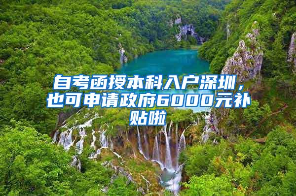 自考函授本科入户深圳，也可申请政府6000元补贴啦