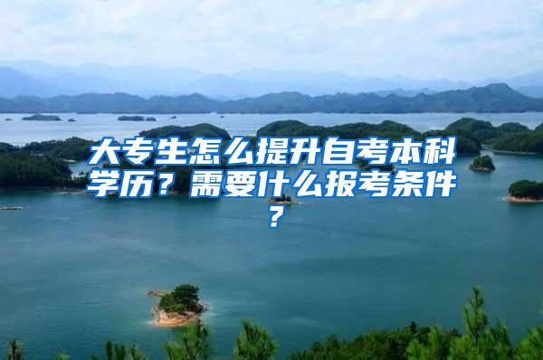 大专生怎么提升自考本科学历？需要什么报考条件？