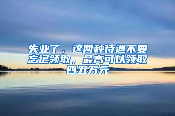 失业了，这两种待遇不要忘记领取，最高可以领取四五万元