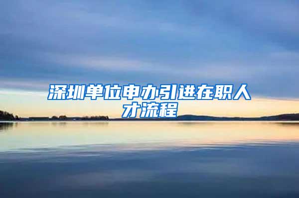 深圳单位申办引进在职人才流程