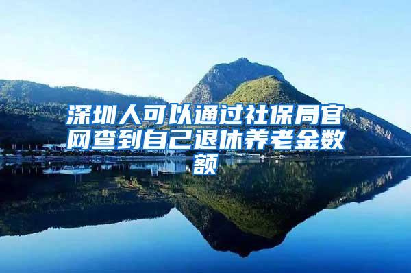 深圳人可以通过社保局官网查到自己退休养老金数额