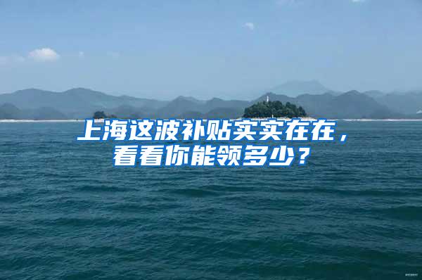 上海这波补贴实实在在，看看你能领多少？