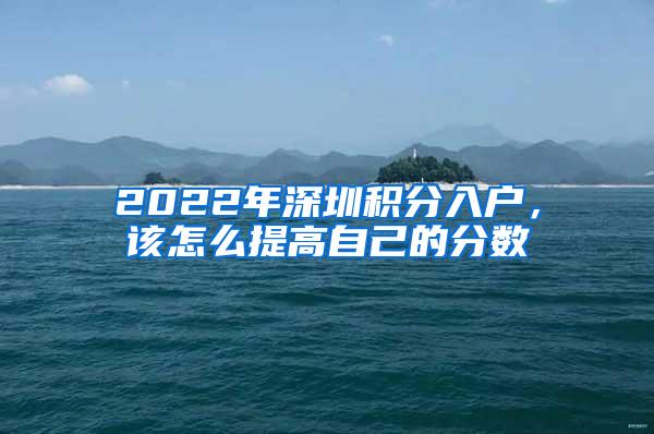 2022年深圳积分入户，该怎么提高自己的分数