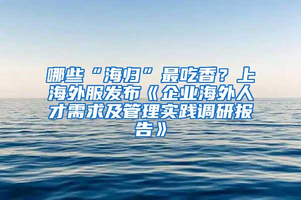 哪些“海归”最吃香？上海外服发布《企业海外人才需求及管理实践调研报告》