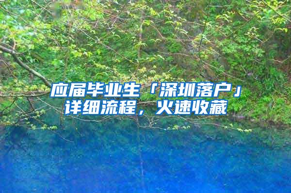 应届毕业生「深圳落户」详细流程，火速收藏