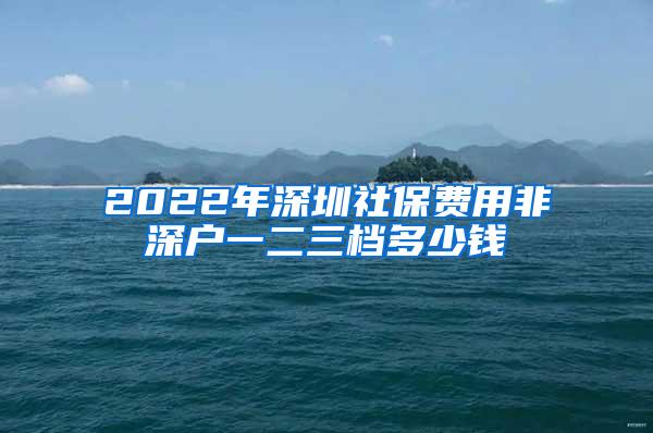 2022年深圳社保费用非深户一二三档多少钱