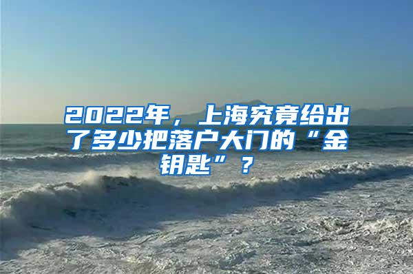 2022年，上海究竟给出了多少把落户大门的“金钥匙”？