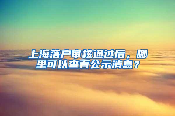 上海落户审核通过后，哪里可以查看公示消息？