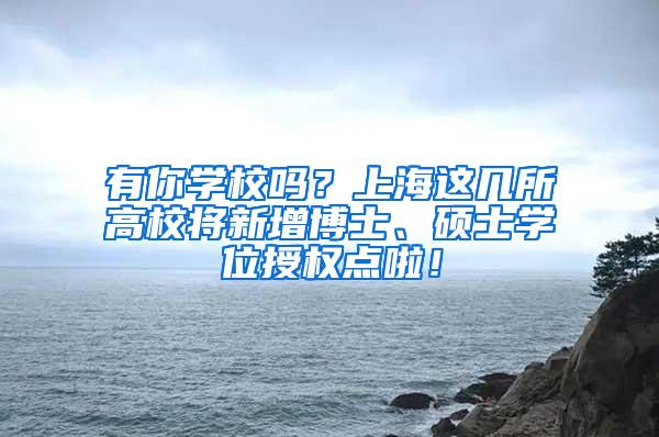 有你学校吗？上海这几所高校将新增博士、硕士学位授权点啦！