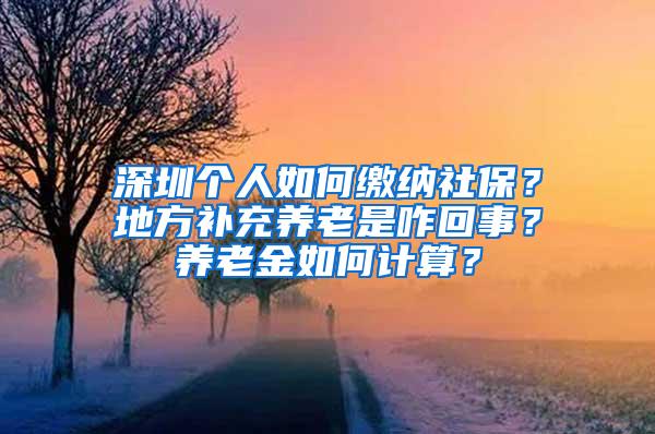 深圳个人如何缴纳社保？地方补充养老是咋回事？养老金如何计算？