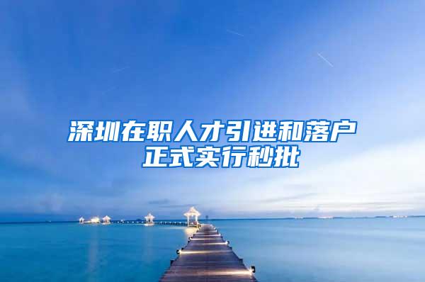 深圳在职人才引进和落户 正式实行秒批