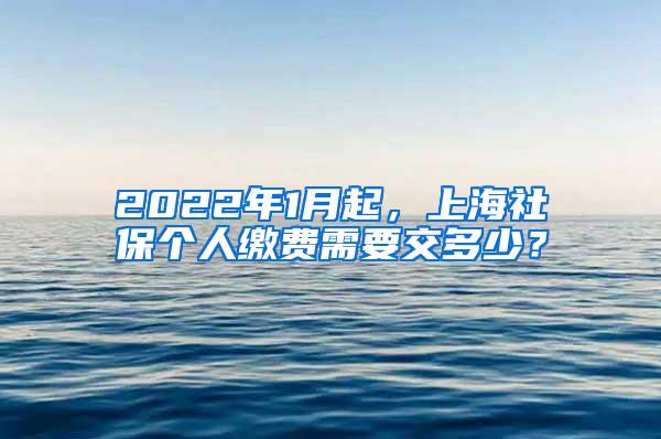 2022年1月起，上海社保个人缴费需要交多少？