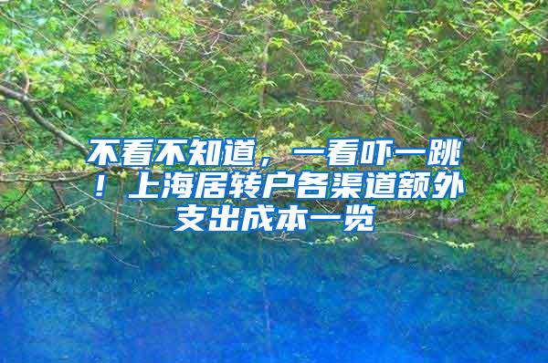 不看不知道，一看吓一跳！上海居转户各渠道额外支出成本一览