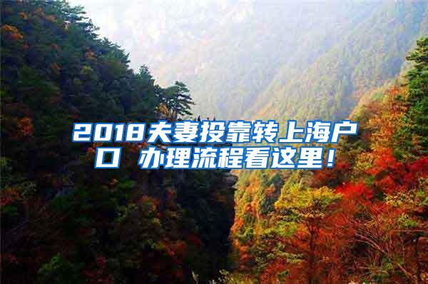 2018夫妻投靠转上海户口 办理流程看这里！