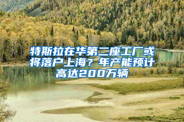 特斯拉在华第二座工厂或将落户上海？年产能预计高达200万辆