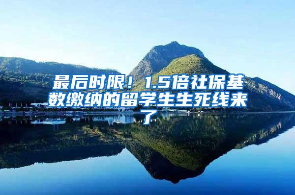 最后时限！1.5倍社保基数缴纳的留学生生死线来了