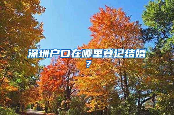 深圳户口在哪里登记结婚？