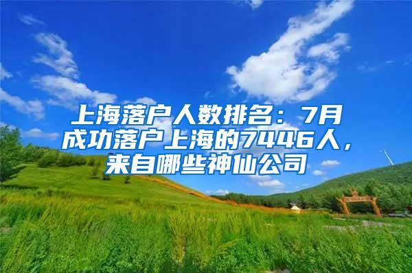 上海落户人数排名：7月成功落户上海的7446人，来自哪些神仙公司
