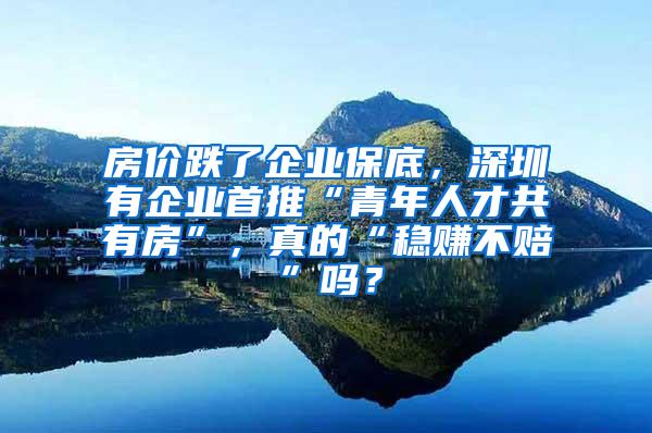 房价跌了企业保底，深圳有企业首推“青年人才共有房”，真的“稳赚不赔”吗？