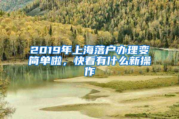 2019年上海落户办理变简单啦，快看有什么新操作