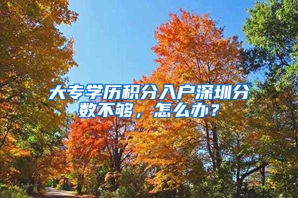 大专学历积分入户深圳分数不够，怎么办？