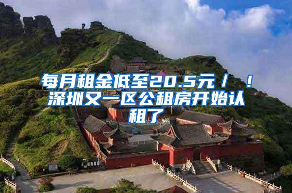 每月租金低至20.5元／㎡！深圳又一区公租房开始认租了