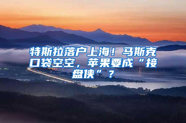 特斯拉落户上海！马斯克口袋空空，苹果要成“接盘侠”？