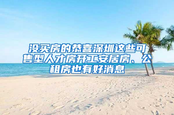 没买房的恭喜深圳这些可售型人才房开工安居房、公租房也有好消息