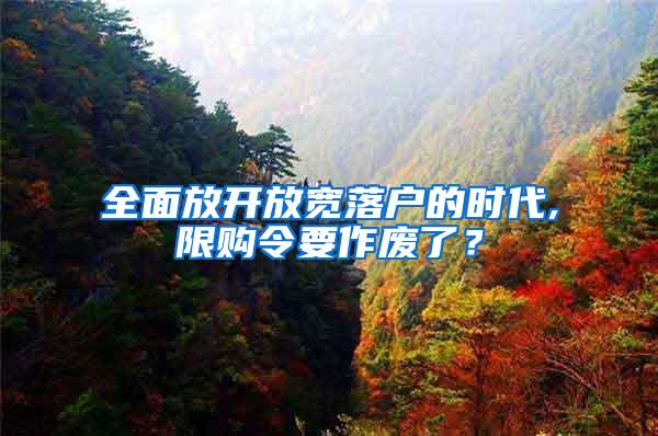 全面放开放宽落户的时代,限购令要作废了？