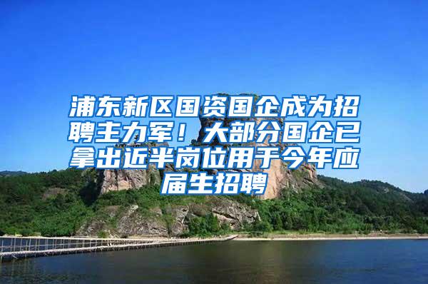 浦东新区国资国企成为招聘主力军！大部分国企已拿出近半岗位用于今年应届生招聘