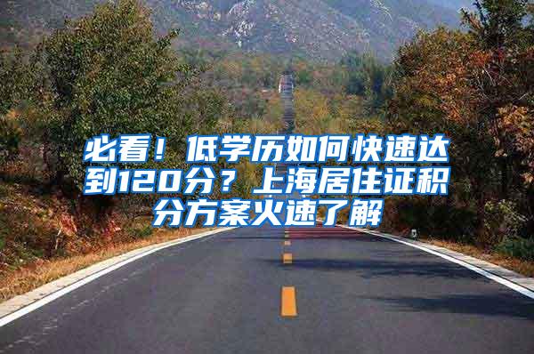必看！低学历如何快速达到120分？上海居住证积分方案火速了解