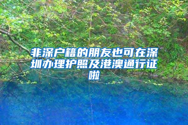 非深户籍的朋友也可在深圳办理护照及港澳通行证啦