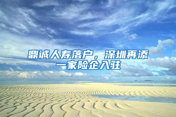 鼎诚人寿落户，深圳再添一家险企入驻