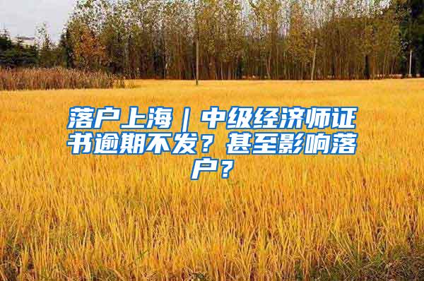 落户上海｜中级经济师证书逾期不发？甚至影响落户？