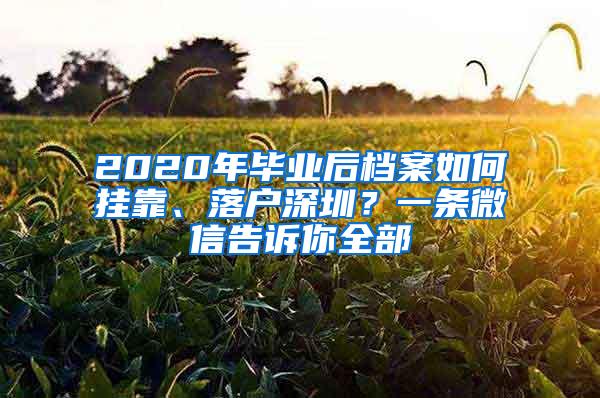 2020年毕业后档案如何挂靠、落户深圳？一条微信告诉你全部